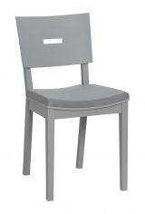 Chair upholstered, solid oak, Colour: Grey - Measurements: 86 x 43 x 50 cm (H x W x D)
