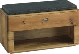 Bench with storage space Lencois 06, colour: Natural, solid oak - 49 x 85 x 39 (H x W x D)
