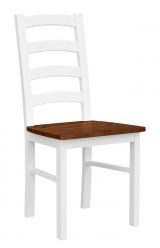 Chair Gyronde 01, solid beech wood, white/Walnut - 94 x 43 x 44 cm (H x W x D)