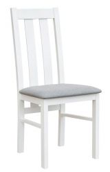 Chair Gyronde 10 with fabric cover, solid beech wood, White lacquered - 94 x 43 x 44 cm (H x W x D)