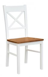 Chair Gyronde 22, solid beech wood, white/oak - 94 x 43 x 44 cm (H x W x D)