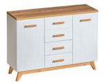 Panduros 09 Chest of drawers, Colour: White Pine / Brown Oak - Measurements: 93 x 130 x 40 cm (h x w x d)