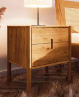 Bedside table Wellsford 04 solid oiled Wild Oak - Measurements: 64 x 60 x 36 cm (H x W x D)