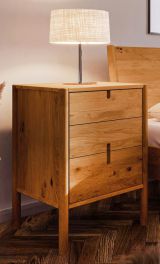 Bedside table Wellsford 07 solid oiled Wild Oak - Measurements: 69 x 60 x 36 cm (H x W x D)