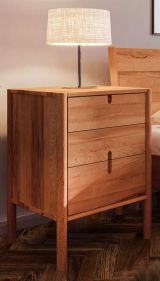 Bedside table Wellsford 07 solid beech oiled - Measurements: 69 x 60 x 36 cm (H x W x D)