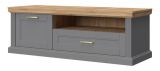 Lotofaga 06 TV base cabinet, Colour: Grey / Walnut - 52 x 151 x 54 cm (H x W x D)