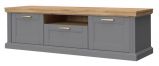 Lotofaga 07 TV base cabinet, Colour: Grey / Walnut - 52 x 177 x 54 cm (H x W x D)