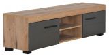 TV base cabinet Colmenar 03, Colour: oak / Grey - Measurements: 46 x 180 x 40 cm (H x W x D)