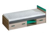 Marcel 07 kid bed, Colour: Ash Turquoise / Grey / Brown - Lying surface: 80 x 195 cm (w x l)