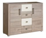 Dresser Cavalla 03, Colour: Oak / Cream - Measurements: 103 x 138 x 40 cm (h x w x d)