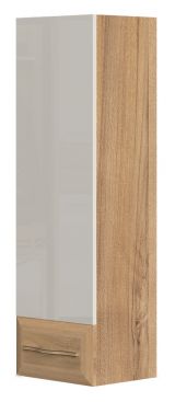 Wall cabinet Gataivai 34, Colour: Beige High Gloss / Wallnut - Measurements: 115 x 35 x 30 cm (H x W x D)