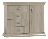 Wewak 05 chest of drawers, colour: Sonoma oak - Measurements: 98 x 120 x 42 cm (H x W x D)