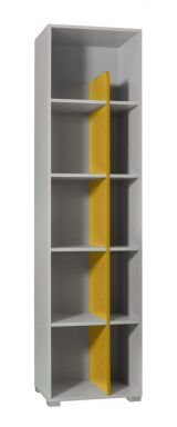 Children's room - Shelf Harald 11, Colour: White / Yellow - 193 x 50 x 39 cm (H x W x D)