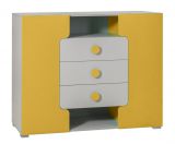Children's room - Chest of drawers Harald 07, Colour: White / Yellow - 97 x 120 x 40 cm (H x W x D)