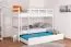 Bunk bed for adults "Easy Premium Line" K20/h incl. lying area and 2 cover panels, head and foot part straight, solid beech wood white - 90 x 200 cm (w x l), divisible