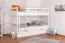 Bunk bed for adults "Easy Premium Line" K20/h incl. mattress base and 2 cover panels, straight headboard and footboard, solid white beech wood - 90 x 200 cm (W x L), divisible