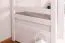Bunk bed for adults "Easy Premium Line" K20/h incl. mattress base and 2 cover panels, straight headboard and footboard, solid white beech wood - 90 x 200 cm (W x L), divisible