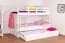 Bunk bed "Easy Premium Line" K20/h incl. berth and 2 cover panels, head and foot part straight, solid beech wood white - 90 x 200 cm (w x l), divisible