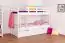 Bunk bed "Easy Premium Line" K20/h incl. berth and 2 cover panels, head and foot part straight, solid beech wood white - 90 x 200 cm (w x l), divisible