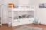 Bunk bed for adults "Easy Premium Line" K20/h incl. lying area and 2 cover panels, head and foot part straight, solid beech wood white - 90 x 200 cm (w x l), divisible