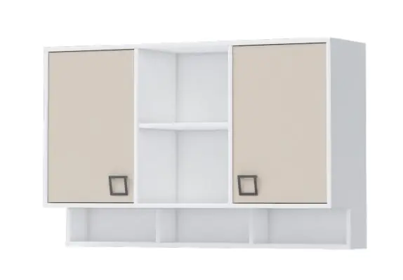 Wall cabinet 24, Colour: White / Cream - Measurements: 82 x 128 x 37 cm (H x W x D)