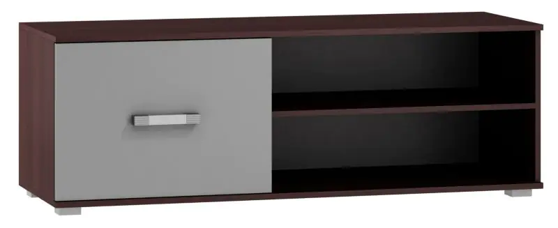 TV base cabinet Tabubil 15, Colour: Wenge / Grey - Measurements: 48 x 138 x 48 cm (H x W x D)