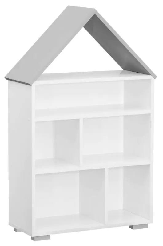 Children's room - Bookcase Daniel 01, Colour: White / Grey - 117 x 83 x 30 cm (h x w x d)