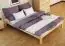 Single bed / Guest bed A8, solid pine wood, clearly varnised, incl. slatted frame - 140 x 200 cm
