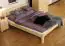Double bed / Guest bed solid pine wood natural A4, incl. slatted frame - size 160 x 200 cm 