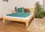 Double bed/guest bed pine solid wood natural A21, including slatted grate - Dimensions 160 x 200 cm