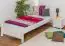 Single bed / day bed solid pine wood, in a white paint finish 80, includes slatted frame - Dimensions: 90 x 200 cm