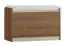 Bench with storage / chest Pasuruan 18, Colour: Walnut / maple, upholstery: white - Measurements: 49 x 80 x 37 cm (H x W x D).