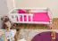 Toddler bed A17, solid pine wood, white finish, with slats and barrier - 70 x 160 cm 