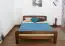 Single bed / Guest bed A6, solid pine wood, nut finish, incl. slats - 140 x 200 cm