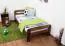 Single bed A6, solid pine wood, nut finish, incl. slatted frame - 90 x 200 cm 