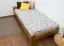 Single bed/guest bed pine solid wood oak colored A8, including slatted grate - Dimensions: 80 x 200 cm