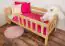 Single bed solid, natural pine wood A17, includes slatted frame - Dimensions 70 x 160 cm