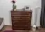 Chest of drawers 014, solid pine wood, nut finish, 4 drawer - H100 x W100 x D42 cm 
