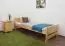 Single bed / Guest bed 84A, solid pine wood, clear finish - 80 x 200 cm