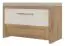 Bench with storage space / shoe cabinet Gataivai 17, Colour: Beige high gloss / Walnut - 48 x 70 x 36 cm (H x W x D)
