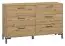 Chest of drawers Pandrup 11, Colour: Oak - Measurements: 83 x 138 x 40 cm (H x W x D), with 6 drawers.