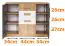 Chest of drawers Valbom 06, Colour: Oak riviera / White / Graphite - Measurements: 91 x 120 x 40 cm (h x w x d), with 2 doors, 4 drawers and shelves