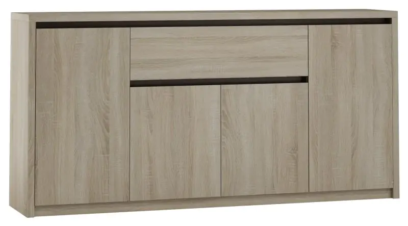 Popondetta 14 chest of drawers, colour: Sonoma oak - Measurements: 88 x 180 x 38 cm (H x W x D)