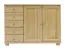 Chest of drawer pine solid wood natural 040 - Dimensions 85 x 118 x 42 cm (H x W x D)