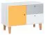 Children's room - Chest of drawers Syrina 16, Colour: White / Grey / Yellow - Measurements: 72 x 103 x 45 cm (h x w x d)