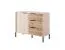 Narrow Chest of Drawers Fouchana 04 | Beige & Oak Viking | 81 x 103 x 39.5 cm | 3 Drawers