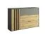 Modern Chest of Drawers Dionysos 05 | 3 Drawers & 1 Door | Artisan Oak & Graphite Grey | 79.5 x 125 x 35 cm