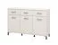 Chest of Drawers Sideboard Sabas 12 | Cashmere Finish | 3 Drawers, 3 Doors, 6 Compartments | 90 x 138 x 40 cm | Black Handles & Legs