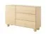 Chest of drawers | 1 door | 3 drawers | color: Vicenza oak | push-to-open function | 130 x 38 x 80 cm | 2 compartments | ABS edges | wooden legs | for living room