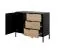 Narrow chest of drawers with soft-close system Fouchana 11, color: black / oak Artisan - Dimensions: 81 x 103 x 39.5 cm (H x W x D), with three drawers
